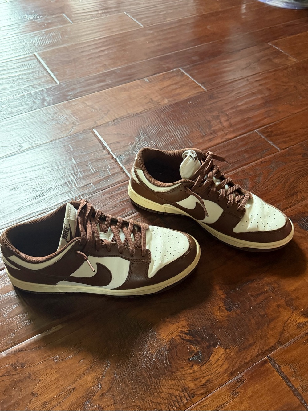 Nike Men’s Dunks Brown and Cream Leather